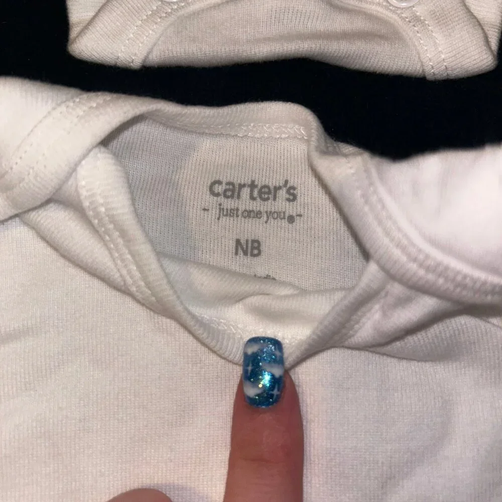 Carter's Baby Newborn White Short Sleeve Bodysuits 4 Pack NB Onesies Cotton